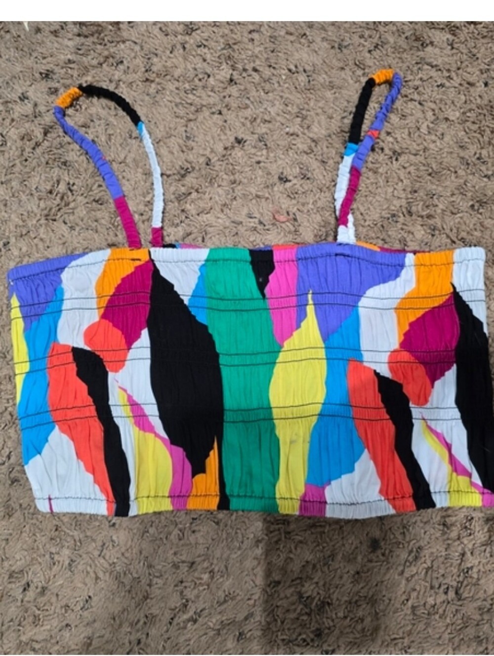 a new day Multicolor Smocked Crop Top with Straps
